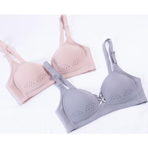 New European and American summer bra cross ribbon sexy underwear, comfortable and breathable porous bra without underwire