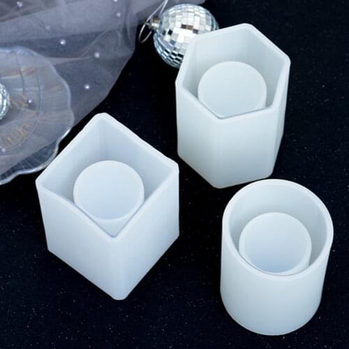 Silicone Mold Dried Flower Resin Decorative Craft Diy Storage Pen Holder Mould Epoxy Resin Concrete Molds Candle Pot Mold