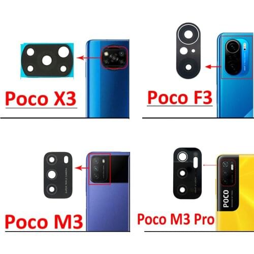 New Back Camera Glass For Xiaomi Mi Poco X3 NFC Global Version / Poco M3 / Poco F3 / Poco X3 Pro Rear Back Camera Lens Adhesive