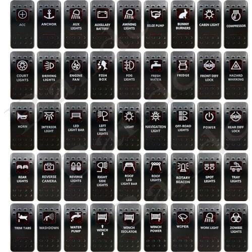 Cover Cap ONLY! Rocker Switch Cover Cap RED Window Labeled for Car Boat Marine Carling ARB NARVA Toggle Switches, Waterproof