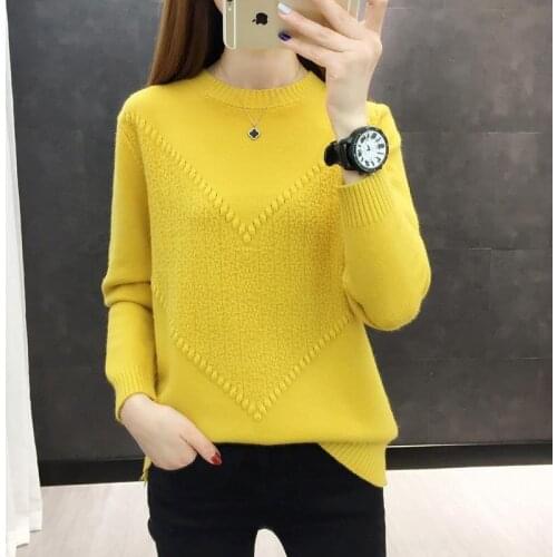 Slim Pleated Ribbed O-Neck Knitted Sweater Women Elegant Solid Korean Pullovers Fashion New Casual Knitwear Tops Female Autumn