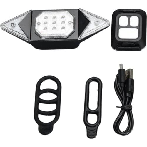 Smart Bike Tail Light Wireless Remote Control Cycling Turning Signal Taillight Bicycle Rear Lights USB LED Warning Lamp