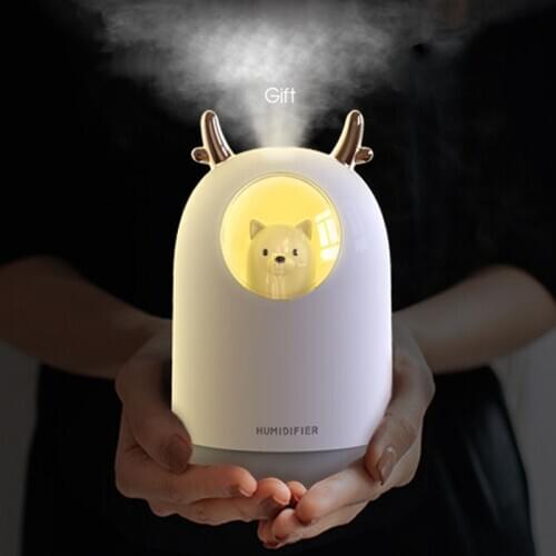 Air Humidifier 300ML Cute Rabbit Ultra-Silent USB Aroma Essential room Car LED Night Lamp Air Purifier Mist Maker Air Fresher