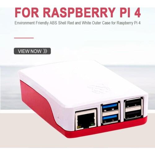 High Quality Environment Friendly ABS Shell Simple Red And White Outer Case Precision Hole Design For Raspberry Pi 4