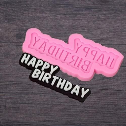 1PC Silicone 3D Happy Birthday Letters Numers Mold For Ice Jelly Chocolate Mold Birthday Cake Decorating Tool Mould LB 494
