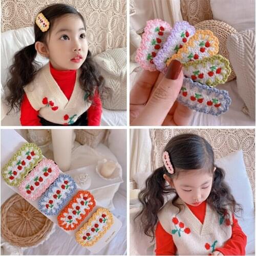 1Pcs/Pack New Cute Women Girls Hairpins Children Sweet Headwear Wool Knitting Hair Clips Rabbit BB Clip Cartoon Hair Accessories