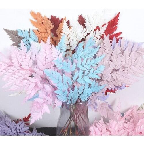 10pcs/Lot Grass Eternal Flower Leaf Fern Green Plants Wall Accessories Wedding Room Home Decor Vase Decoration