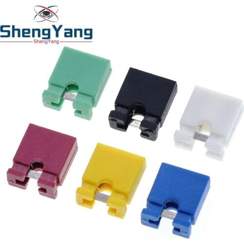 100PCS Pitch jumper shorted cap & Headers & Wire Housings 2.54MM SHUNT Black yellow white green red blue