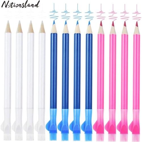 12Pcs Sewing Fabric Pencils Tailor Marker Pencil with Brush Cap for Tailor Marker Tracing Tools Dressmakers Chalk Pencil