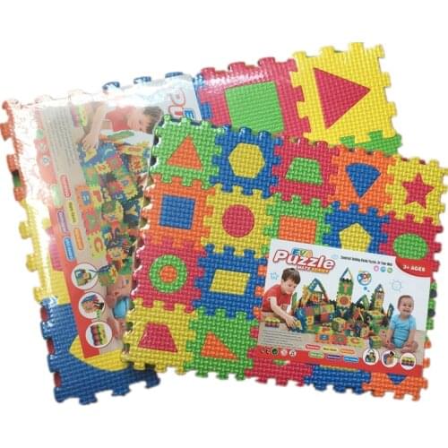 36Pcs/Set 9*9cm Soft EVA Foam Geometrical Shape Play Mats Toys Baby Puzzle Jigsaw Play Mat Educational Toys Kids Boy Girl ZLL
