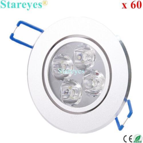 Free shipping 60 pcs 4W AC85-265V High Power LED Downlight Light Bulb Ceiling Light Bulb LED Droplight Ceiling lamp lighting