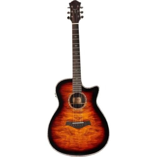 High gloss flame maple top acoustic electric guitar free foam bag