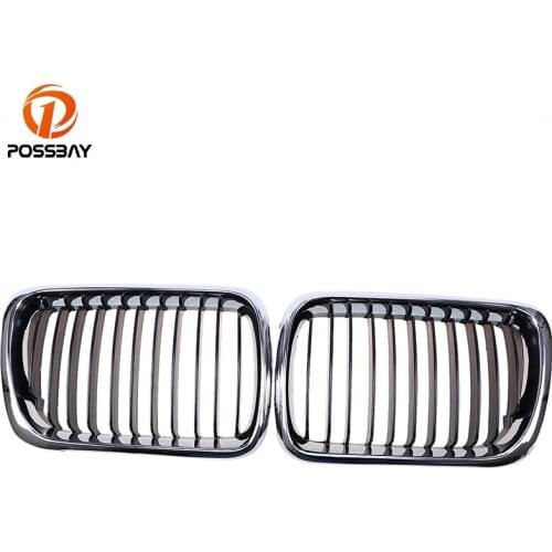 POSSBAY Car Front Center Wide Kidney Hood Grille Grills for BMW 3-Series E36 325is/325td/325tds/328i Compact 1996-2001 Facelift