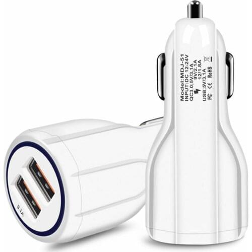 Car Charger Dual USB Port Charger Quick Charge 3.0 Chargers 3.1A USB Port DC 12-24V Dropshipping