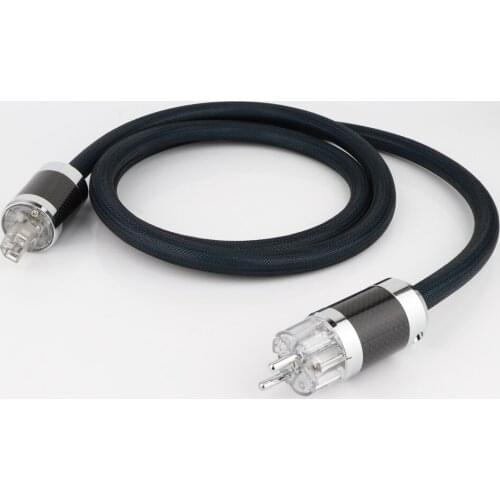 B111 High quality Silver Plated OFC hifi power cable Carbon fiber Rhodium plated AC EU AU US power plug Power cord Power line CD