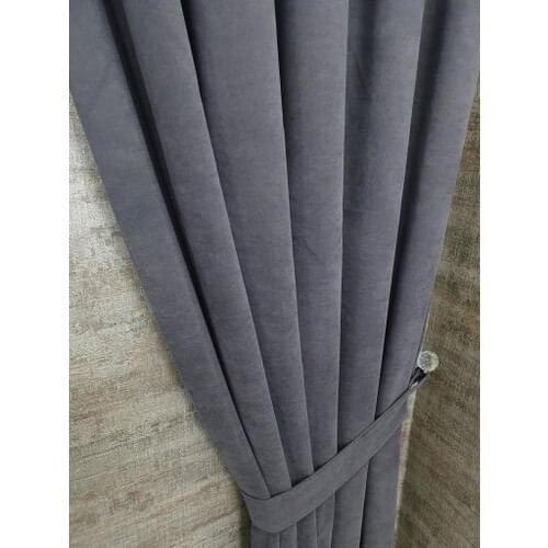 Bbb Honeycomb Velvet Textured Background Curtain 2 Pcs 80 X260 Size 1x2,5 Pleated