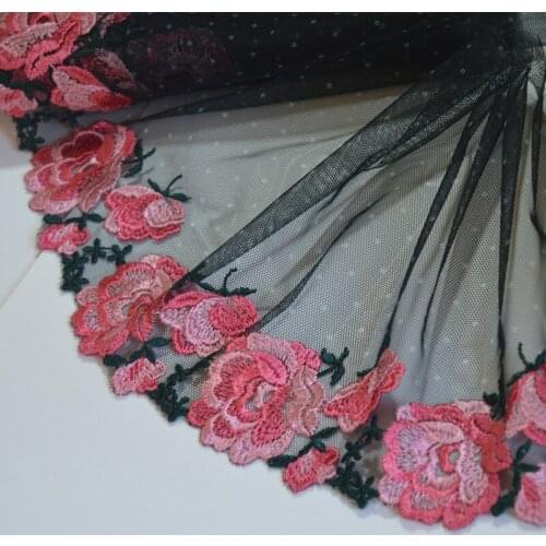 10Meters Flower Lace Trims Rose Flower for Bra Dress Costume Trimmings Applique Home Textiles Ribbon DIY Crafts Sewing Fabricing