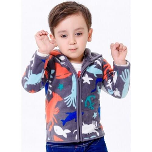 Cute kids flannel jacket coat cartoon animal hooded coat jacket for 1-6years children toddler boy Winter coat outerwear
