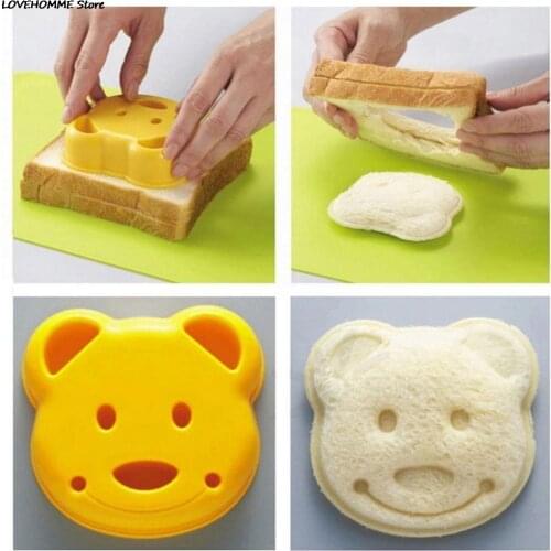 Cute 1pcs DIY Sandwich Mold Cutter Little Bear Shape Sandwich Mold Bread Cake Mold Maker Creative Tool kitchen