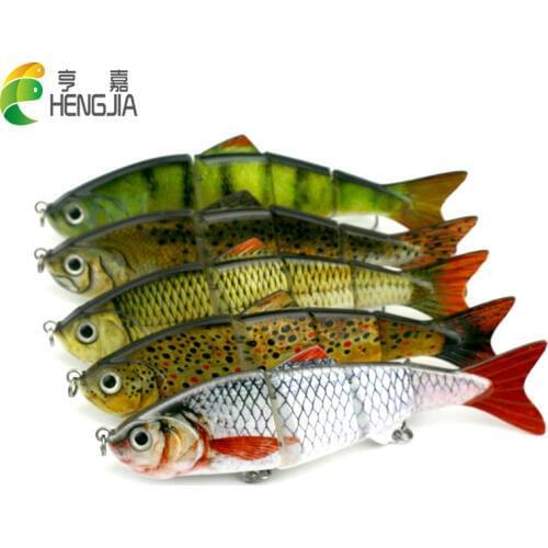 HENGJIA 10pcs 12CM 16.8G 6#hooks hard plastic mutil jointed minnow fishing lures crank wobblers artificial pesca swim baits