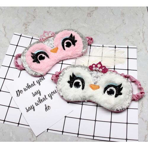 Owl Cartoon Sleeping Mask Eyepatch Cute Eyelashes Crown Eyepatch Sleeping Aid Blindfold Travel Sleep Eye Mask Night Accessories