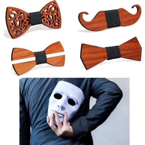 Fashion Original Wooden Bow Tiet Gentleman Groom wooden necktie Butterfly Wedding Party Bow Ties Butterfly Wooden Tie For Man