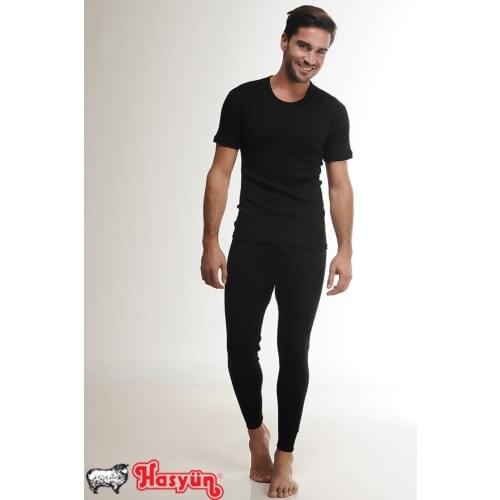 Male Black Wool Leggings, Woolmark Blend certified, Cold Weather For, extra soft Australia merino wool