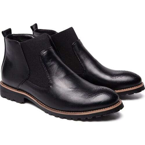 High Quality Genuine Leather Men Boots Winter Waterproof Ankle Boots Riding Boots Outdoor Working Snow Boots Men Shoes Sapatos