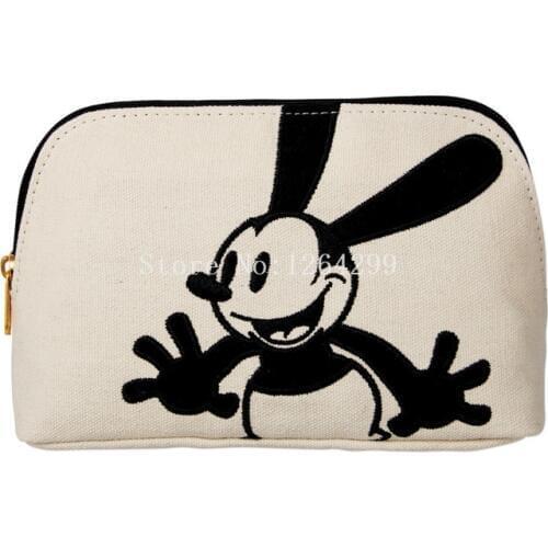 New Fashion Oswald The Lucky Rabbit Girls Woman Cotton Fabric Cosmetic Bags Cases Children Gifts