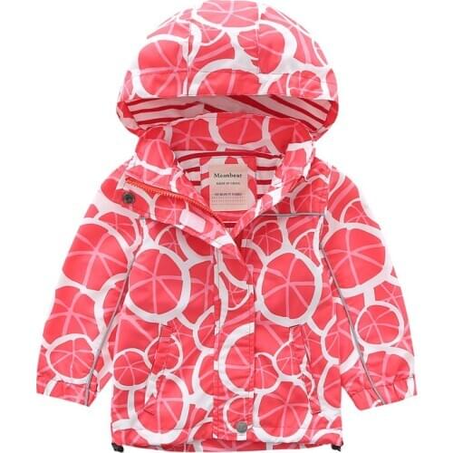 2019 new childrens clothing girls' jackets childrens windbreaker spring and autumn baby big childrens hooded jacket ocean tid