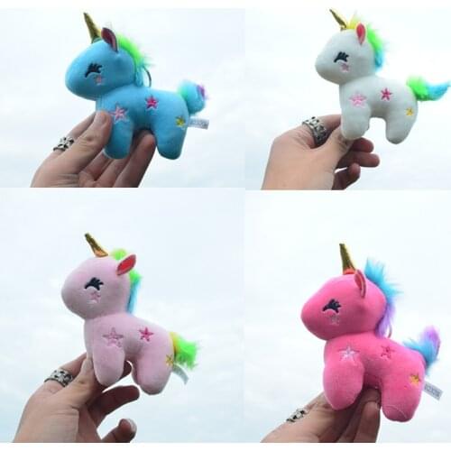 New lifelike cute fevarite 12cm plush soft colourful Horse unicorn Bag decoration pendant Keychain kids funny christmase gift
