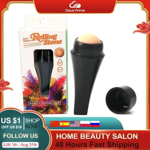 Mini Oil-Absorbing Roller Real Volcanic Stone Oil Control Rolling Roller Matte Makeup Skin Care Tool Removal for Facial Cleaning