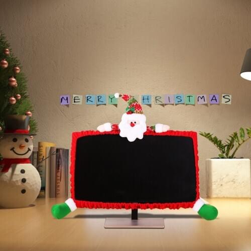 Christmas Decoration Computer Screen Cover Snowman Elk Deer Laptop Cover Holder New Year Table Decoration Home Decoration