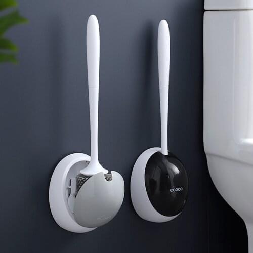 Head silicone Toilet Brush Quick Draining Clean Tool Wall-Mount Or Floor-Standing Cleaning Brush Toilet Brush Wall Mounted