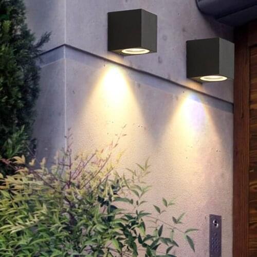 Thrisdar GU10 6W Outdoor LED Modern Wall Lamp GU10 Waterproof IP65 Garden Porch Light Courtyard Balcony Door Wall Light Sconce