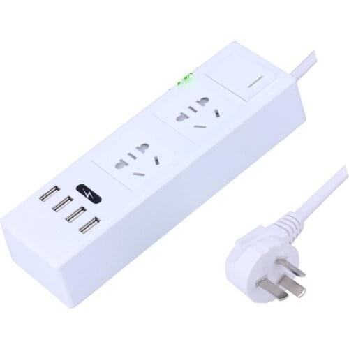 Power Strip 4 USB Charging Ports Power Plug US & EU&UK Standard Plug Multi Adapter Smart USB socket For iphone Samsung Xiaomi