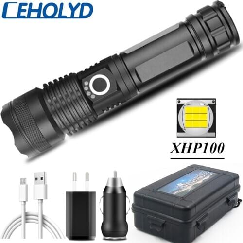 XHP100 9-core Powerful Led Flashlight Usb Rechargeable 18650 26650 Battery Zoomable Torch Aluminum Waterproof Light Lantern