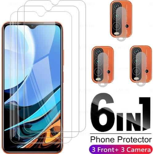 6in1 Screen Tempered Glass For Xiaomi Redmi 9T 9 T 9A 9C NFC 9 Safety Glass For Redmi Note 9 Pro Max 9T 9S Camera Lens Protector