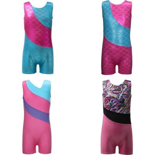Girls Mermaid Ballet Leotard Sleeveless Biketard Girls Ballet Dancesuit Child Gymnastic Leotards Professional DanceWear 3-10Y