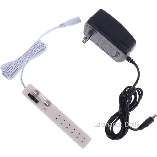 1:12 Dollhouse Miniature Portable Adapter Transformer Europlug 12V 12 Sockets Strip Lamp Accessories