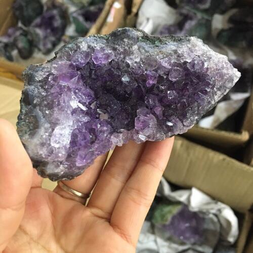 1pcs 300-400g Brazil natural amethyst quartz crystal cluster Reiki healing crystals gemstone drusy rock for home decoration
