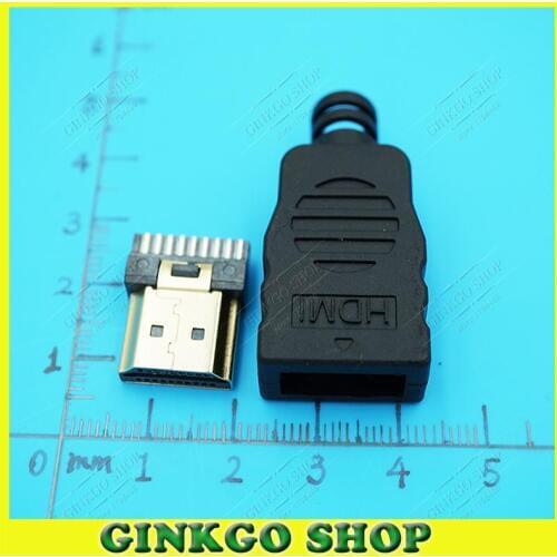 100sets/lot HDMI-compatible male Jack 19pin Connector, HDMI-compatible Male Plug Jack Soldering Type