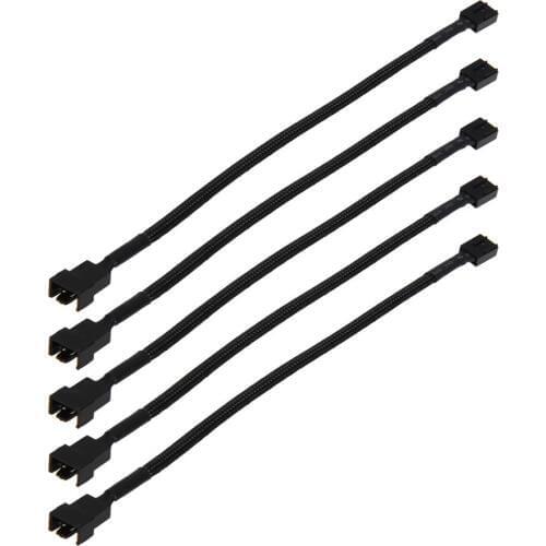 12in 26.2cm 5PCS 4 Pin PWM Connector Case Fan Extension Power Cable for PC Computer CPU or Computer Case Fan