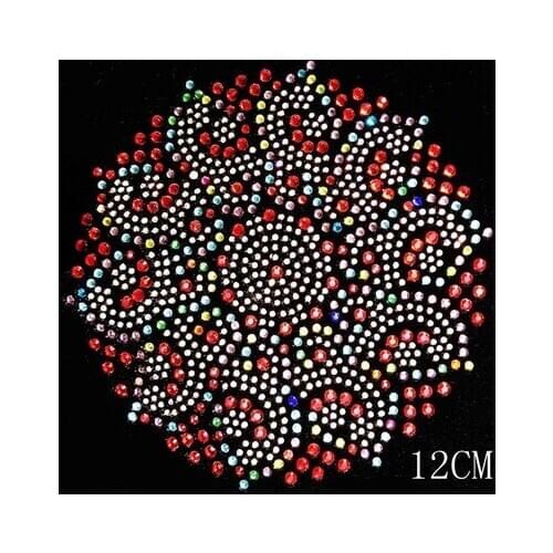 2pc/lot Flower design rhinestones motif hot fix rhinestone motif designs iron on rhinestone transfer designs patches for shirt