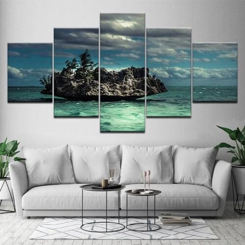 5 Panels Sunset Seascape Wall Art Picture For Living Room Modern HD Printed Canvas Painting Landscape cuadros Home Decor Artwork