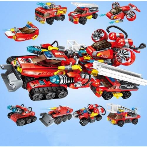571pcs Enlightenment 1410 Extreme Rescue Vehicle 8-in-1 Assembly Toy Assembly Building Block Set Gifts