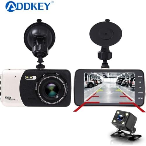 ADDKEY DVRs 4" Car Dash Camera Front And Rear Video Recorder 1080P HD Car DVR Dual Lens With Rear View Camera Night Vision cam
