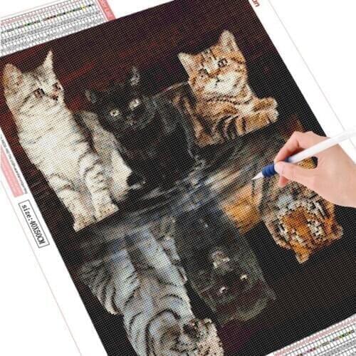 New Full Round Diamond Painting Cartoon Characters Diamond Embroidery Animal Picture Cross Stitch Home Decor Without Frame