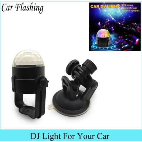 Car Flashing 6W RGB Music rhythm activated DJ disco stage effects Bracket line usb 12V mini LED car decoration light