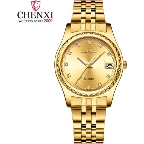 CHENXI Luxury New Women Calendar Watch Fashion Waterproof Analog Quartz Wrist Watch Dress Ladies Watches Gift for Girls Wife